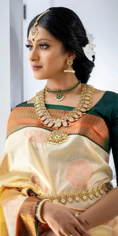 KP 5003 Off White Soft Lichi Silk Saree Perfect for Wedding, Party, Family Gatherings, Pooja, Sangeet – . Best Price ₹1449. Delivery 4-6 Working D | Designer Sarees, Embroidered Sarees, Sarees, Bollywood Sarees, Creative Sarees, Ethnic Saree, Modern Digital sarees, Party Wear Sarees