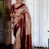 Off White Soft Lichi Silk On All Over Saree