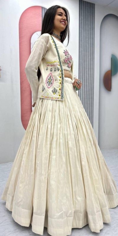 PC 522 Off White Tissue Simmer Lehenga Choli Perfect for Wedding, Party, Cultural Events, Diwali, Ganesh Chaturthi – . Exclusive Offer ₹3049. Deli | Jump Suits, Salwar suit, Casual Suits, Creative suits, Designer Suits, Palazzo Suits, Party Wear Suits, Patiala Suits, Straight Suits