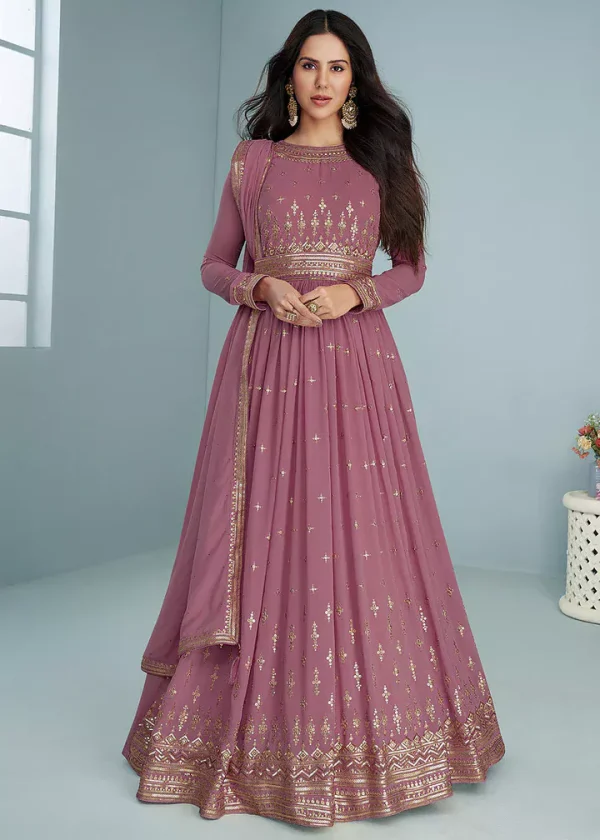 FC 9293 Onion Georgette Salwar Suit with Embroidery Work. Wedding, Party, Festive, Events, Now at just ₹2649. Delivery 4-6 Working Days. Shop now. | Jump Suits, Salwar suit, Casual Suits, Creative suits, Designer Suits, Palazzo Suits, Party Wear Suits, Patiala Suits, Straight Suits