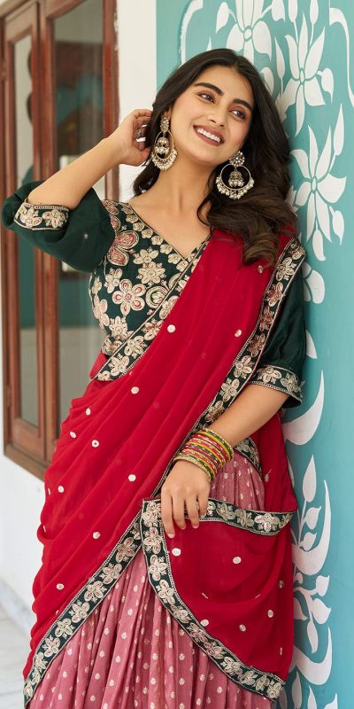 Ram 104 Peach mono silk Lehenga Choli Perfect for Wedding, Party, Anniversary, Onam, Ethnic Day – . Festive Deal ₹3149. Delivery 4-6 Working Days. | Lehenga, Bollywood Lehenga, Creative Lehenga, Designer Lehenga, Embroidered Lehenga, Party Wear Lehenga