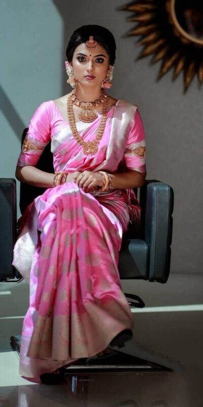 KPR 092 Pink Color Soft Lichi Silk Saree with Lace Work & Lace Border. Get it for ₹1299. Delivery 4-6 Working Days. Shop now. | Designer Sarees, Embroidered Sarees, Sarees, Bollywood Sarees, Creative Sarees, Ethnic Saree, Modern Digital sarees, Party Wear Sarees