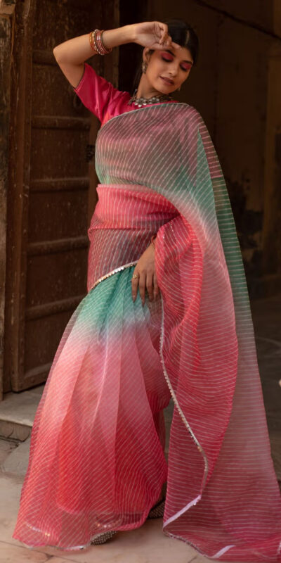 BT 331 Pink Soft T.b. Organza Silk with Sequins Work & Lace Work Saree . Available at ₹1499 only. Delivery 4-6 Working Days. Shop now. | Designer Sarees, Embroidered Sarees, Sarees, Bollywood Sarees, Creative Sarees, Ethnic Saree, Modern Digital sarees, Party Wear Sarees