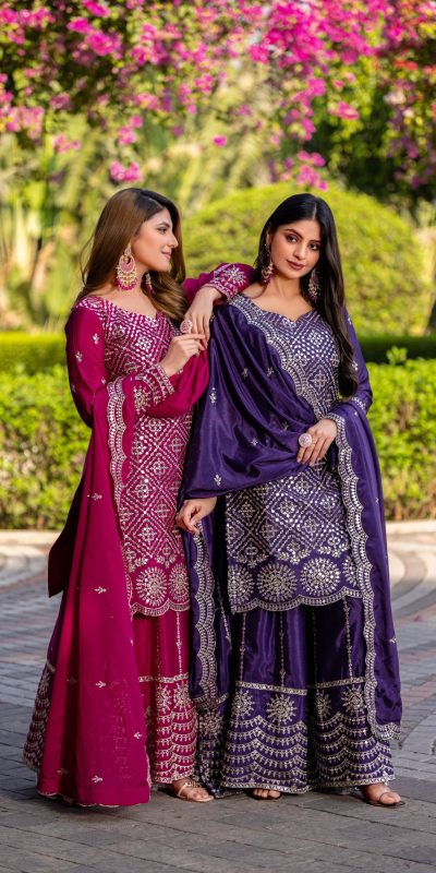 Ram 098 Purple Color Chinon Embroidery Work Salwar Suit in . Introductory Price ₹2549. Delivery 4-6 Working Days. Shop now. | Jump Suits, Salwar suit, Casual Suits, Creative suits, Designer Suits, Palazzo Suits, Party Wear Suits, Patiala Suits, Straight Suits