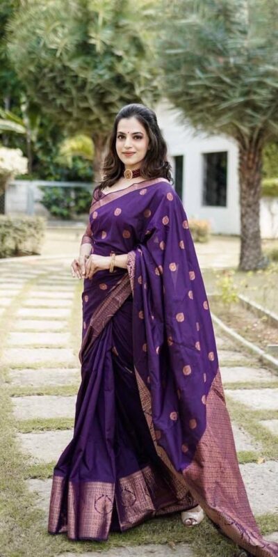 KPR 128 Purple Color Soft Lichi Silk Saree with Lace Work & Lace Border. Get it for ₹1349. Delivery 4-6 Working Days. Shop now. | Designer Sarees, Embroidered Sarees, Sarees, Bollywood Sarees, Creative Sarees, Ethnic Saree, Modern Digital sarees, Party Wear Sarees