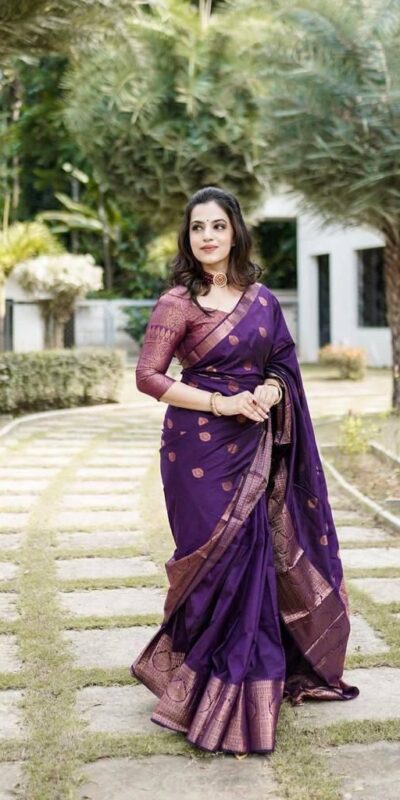 KPR 128 Purple Color Soft Lichi Silk Saree with Lace Work & Lace Border. Get it for ₹1349. Delivery 4-6 Working Days. Shop now. | Designer Sarees, Embroidered Sarees, Sarees, Bollywood Sarees, Creative Sarees, Ethnic Saree, Modern Digital sarees, Party Wear Sarees