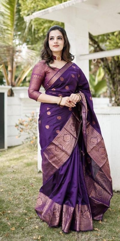 KPR 128 Purple Color Soft Lichi Silk Saree with Lace Work & Lace Border. Get it for ₹1349. Delivery 4-6 Working Days. Shop now. | Designer Sarees, Embroidered Sarees, Sarees, Bollywood Sarees, Creative Sarees, Ethnic Saree, Modern Digital sarees, Party Wear Sarees