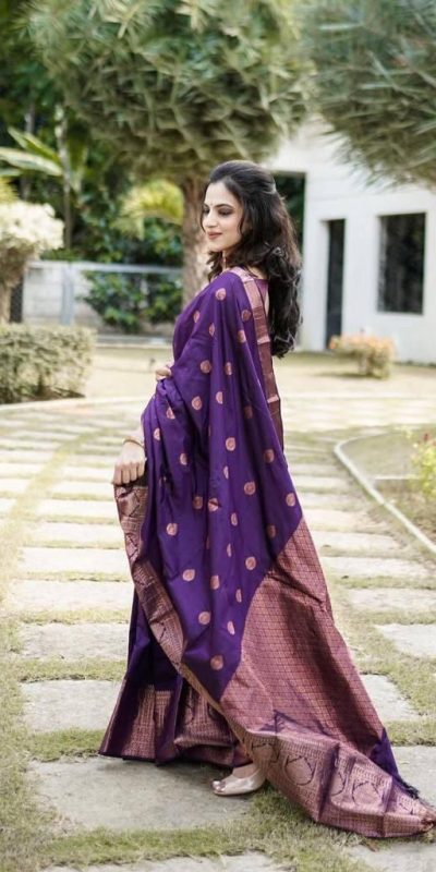 KPR 128 Purple Color Soft Lichi Silk Saree with Lace Work & Lace Border. Get it for ₹1349. Delivery 4-6 Working Days. Shop now. | Designer Sarees, Embroidered Sarees, Sarees, Bollywood Sarees, Creative Sarees, Ethnic Saree, Modern Digital sarees, Party Wear Sarees