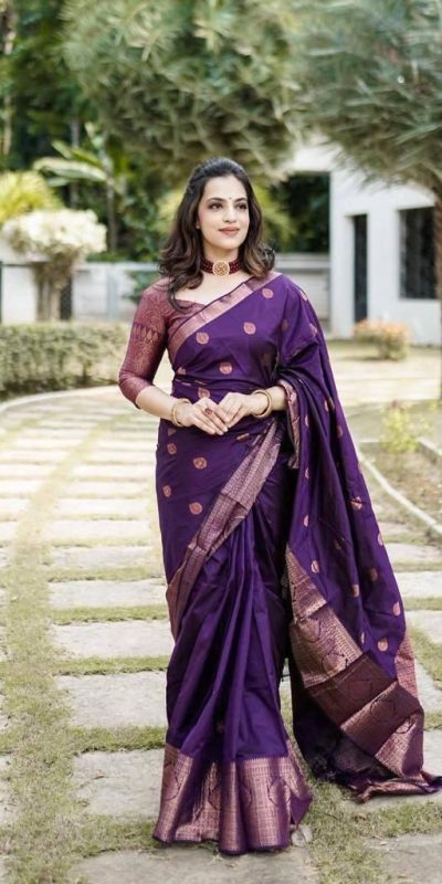 KPR 128 Purple Color Soft Lichi Silk Saree with Lace Work & Lace Border. Get it for ₹1349. Delivery 4-6 Working Days. Shop now. | Designer Sarees, Embroidered Sarees, Sarees, Bollywood Sarees, Creative Sarees, Ethnic Saree, Modern Digital sarees, Party Wear Sarees