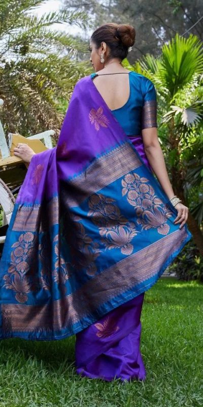 KPR 257 Purple Soft Lichi Silk Saree with Lace Work & Lace Border. Now at just ₹1349. Delivery 4-6 Working Days. Shop now. | Designer Sarees, Embroidered Sarees, Sarees, Bollywood Sarees, Creative Sarees, Ethnic Saree, Modern Digital sarees, Party Wear Sarees