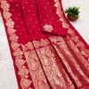 Red Banarasi Silk Zari Work Saree