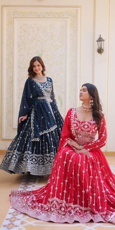 Ram 085 Red Color Fox Georgette Lehenga Choli with Embroidery Work. Grab it for ₹3049. Delivery 4-6 Working Days. Shop now. | Lehenga, Bollywood Lehenga, Creative Lehenga, Designer Lehenga, Embroidered Lehenga, Party Wear Lehenga