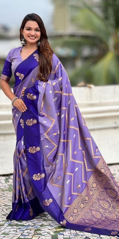 Royal Blue Banarasi Silk Weaving Zari Work Saree