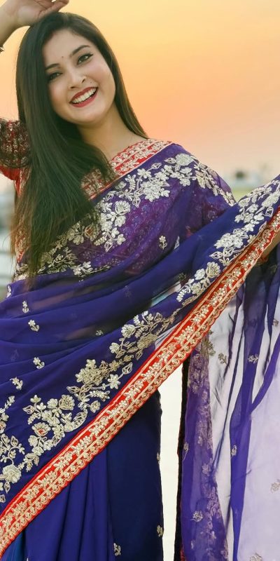 BT 411 Royal Blue in Georgette Embroidery Work & Lace Work Saree . Grab it for ₹1999. Delivery 4-6 Working Days. Shop now. | Designer Sarees, Embroidered Sarees, Sarees, Bollywood Sarees, Creative Sarees, Ethnic Saree, Modern Digital sarees, Party Wear Sarees