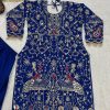 Royal Blue Natural Crep Embroidery Work Salwar Suit