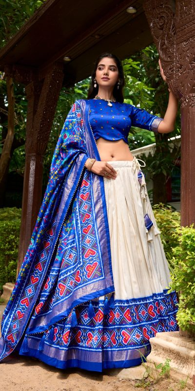 Royal Blue Tasar Silk With Gotta Patti Lehenga Choli