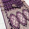 Royal Purple Banarasi Lace Zari Work Saree