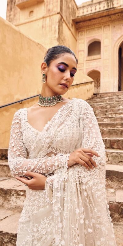 DF 3438 White Butterfly Net Saree with Sequins Work & Embroidery Work. Introductory Price ₹1799. Delivery 4-6 Working Days. Shop now. | Designer Sarees, Embroidered Sarees, Sarees, Bollywood Sarees, Creative Sarees, Ethnic Saree, Modern Digital sarees, Party Wear Sarees