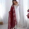 ZF 5008 White Georgette Gown with Embroidery Work. Wedding, Party, Festive, Events, Special Price ₹2049. Delivery 4-6 Working Days. Shop now. | Jump Suits, Salwar suit, Casual Suits, Creative suits, Designer Suits, Palazzo Suits, Party Wear Suits, Patiala Suits, Straight Suits