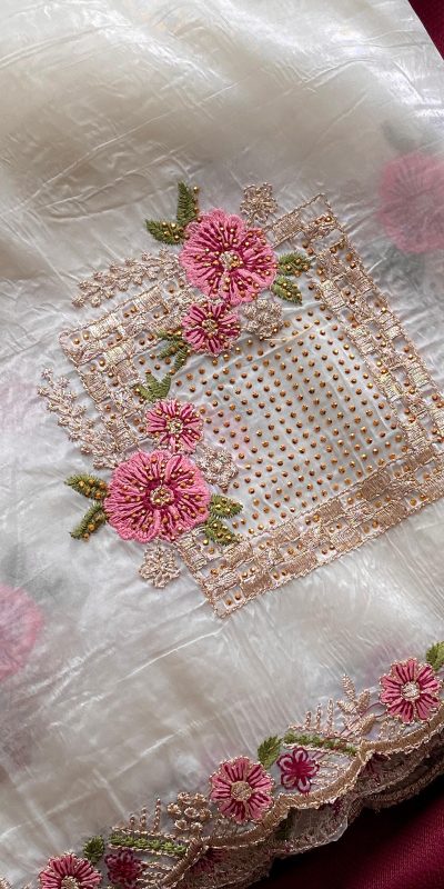 SC 239 Pink Georgette With Lace Work & Lace Border Saree . Wedding, Party, Festive, Events, Exclusive Offer ₹1599. Delivery 4-6 Working Days. Shop now. | Designer Sarees, Embroidered Sarees, Sarees, Bollywood Sarees, Creative Sarees, Ethnic Saree, Modern Digital sarees, Party Wear Sarees