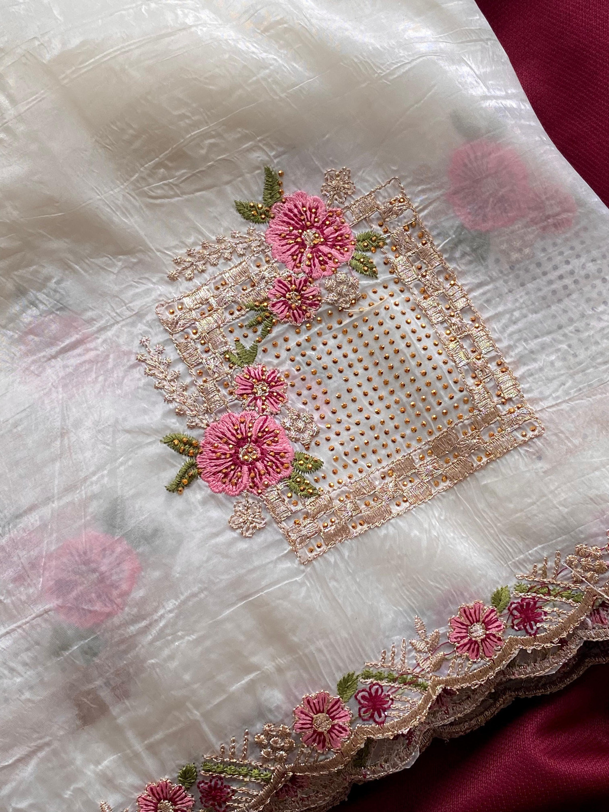 SC 239 Pink Georgette With Lace Work & Lace Border Saree . Wedding, Party, Festive, Events, Exclusive Offer ₹1599. Delivery 4-6 Working Days. Shop now. | Designer Sarees, Embroidered Sarees, Sarees, Bollywood Sarees, Creative Sarees, Ethnic Saree, Modern Digital sarees, Party Wear Sarees