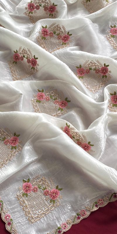 SC 239 Pink Georgette With Lace Work & Lace Border Saree . Wedding, Party, Festive, Events, Exclusive Offer ₹1599. Delivery 4-6 Working Days. Shop now. | Designer Sarees, Embroidered Sarees, Sarees, Bollywood Sarees, Creative Sarees, Ethnic Saree, Modern Digital sarees, Party Wear Sarees