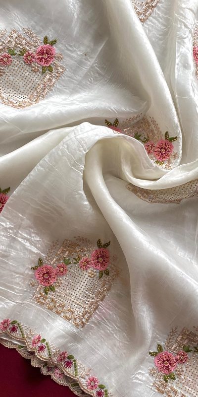 SC 239 Pink Georgette With Lace Work & Lace Border Saree . Wedding, Party, Festive, Events, Exclusive Offer ₹1599. Delivery 4-6 Working Days. Shop now. | Designer Sarees, Embroidered Sarees, Sarees, Bollywood Sarees, Creative Sarees, Ethnic Saree, Modern Digital sarees, Party Wear Sarees