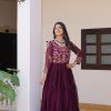 Ram 082 Wine Fox Georgette Gown Perfect for Wedding, Party, Sangeet, Durga Puja, Reception – . Grab it for ₹1849. Delivery 4-6 Working Days. Shop now. | Jump Suits, Salwar suit, Casual Suits, Creative suits, Designer Suits, Palazzo Suits, Party Wear Suits, Patiala Suits, Straight Suits