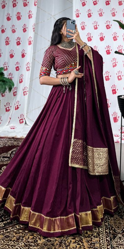 LNB 1747 Wine Pure Chanderi Lehenga Choli Perfect for Wedding, Party, Housewarming, Pongal, Sangeet –. Festive Deal ₹2499. Delivery 4-6 Working Days. | Lehenga, Bollywood Lehenga, Creative Lehenga, Designer Lehenga, Embroidered Lehenga, Party Wear Lehenga