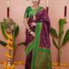 Wine Silk Paithni Weaving Zari Work Saree