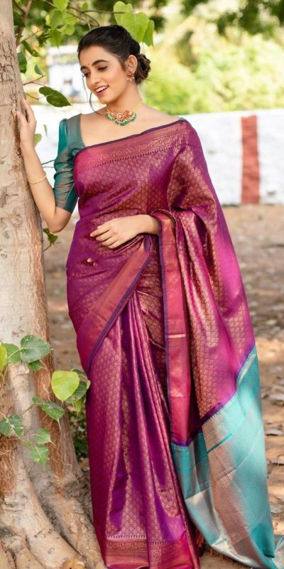 KPR 207 Wine Color Soft Lichi Silk Saree with Lace Work & Lace Border. Get it for ₹1299. Delivery 4-6 Working Days. Shop now. | Designer Sarees, Embroidered Sarees, Sarees, Bollywood Sarees, Creative Sarees, Ethnic Saree, Modern Digital sarees, Party Wear Sarees