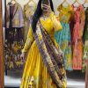 Yellow Cotton Kalamkari Print Lehenga Choli