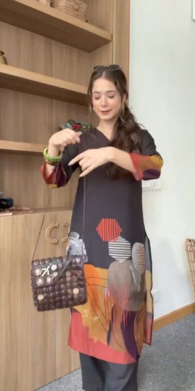 Black Fox Georgette Digital Print Kurti