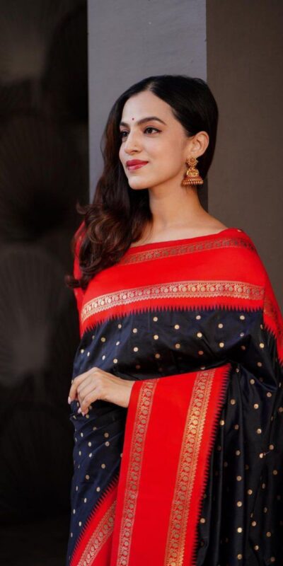 KPR 240 Black in Color Soft Lichi Silk Lace Work & Lace Border Saree . Now at just ₹1449. Delivery 4-6 Working Days. Shop now. | Designer Sarees, Embroidered Sarees, Sarees, Bollywood Sarees, Creative Sarees, Ethnic Saree, Modern Digital sarees, Party Wear Sarees