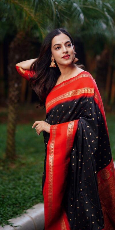 KPR 240 Black in Color Soft Lichi Silk Lace Work & Lace Border Saree . Now at just ₹1449. Delivery 4-6 Working Days. Shop now. | Designer Sarees, Embroidered Sarees, Sarees, Bollywood Sarees, Creative Sarees, Ethnic Saree, Modern Digital sarees, Party Wear Sarees