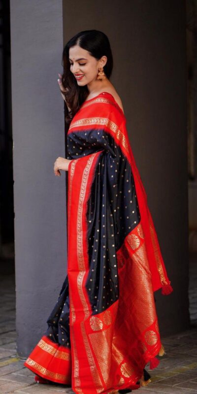 KPR 240 Black in Color Soft Lichi Silk Lace Work & Lace Border Saree . Now at just ₹1449. Delivery 4-6 Working Days. Shop now. | Designer Sarees, Embroidered Sarees, Sarees, Bollywood Sarees, Creative Sarees, Ethnic Saree, Modern Digital sarees, Party Wear Sarees