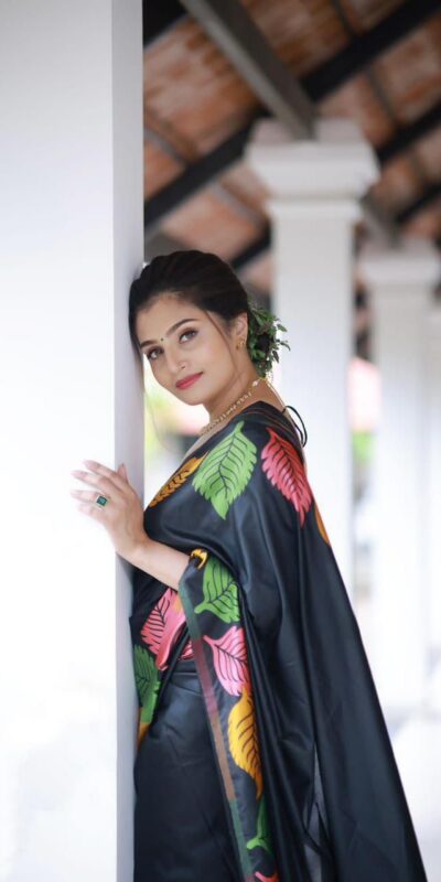 KP 6042 Black Color Soft Lichi Silk Saree with Lace Border & Lace Work. Get it for ₹1399. Delivery 4-6 Working Days. Shop now. | Designer Sarees, Embroidered Sarees, Sarees, Bollywood Sarees, Creative Sarees, Ethnic Saree, Modern Digital sarees, Party Wear Sarees