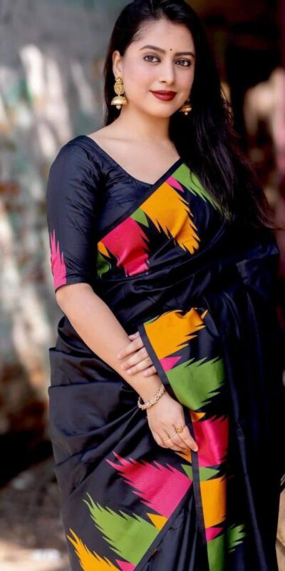 KP 6042 Black Color Soft Lichi Silk Saree with Lace Border & Lace Work. Get it for ₹1399. Delivery 4-6 Working Days. Shop now. | Designer Sarees, Embroidered Sarees, Sarees, Bollywood Sarees, Creative Sarees, Ethnic Saree, Modern Digital sarees, Party Wear Sarees