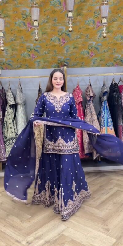 LG 2029 Blue Chinon Salwar Suit with Embroidery Work. Wedding, Party, Festive, Events, Special Price ₹2399. Delivery 4-6 Working Days. Shop now. | Jump Suits, Tops & Bottoms, Track Suits, Salwar suit, Casual Suits, Creative suits, Designer Suits, Palazzo Suits, Party Wear Suits, Patiala Suits, Straight Suits, Trendy Wear