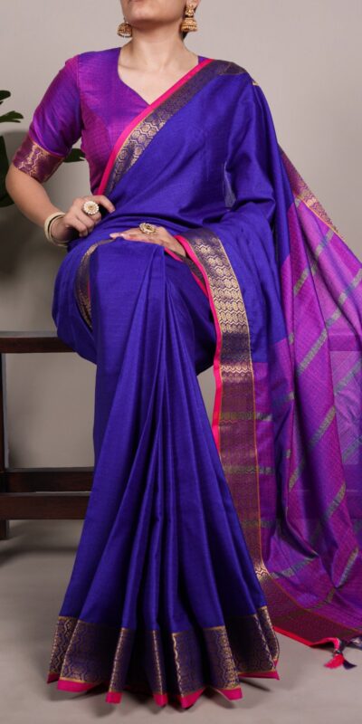 YNF 7408 Blue Color Poly Cotton Saree With Zari Work. Wedding, Party, Festive, Events, Affordable Price ₹1399. Delivery 4-6 Working Days. Shop now. | Designer Sarees, Embroidered Sarees, Sarees, Bollywood Sarees, Creative Sarees, Ethnic Saree, Modern Digital sarees, Party Wear Sarees