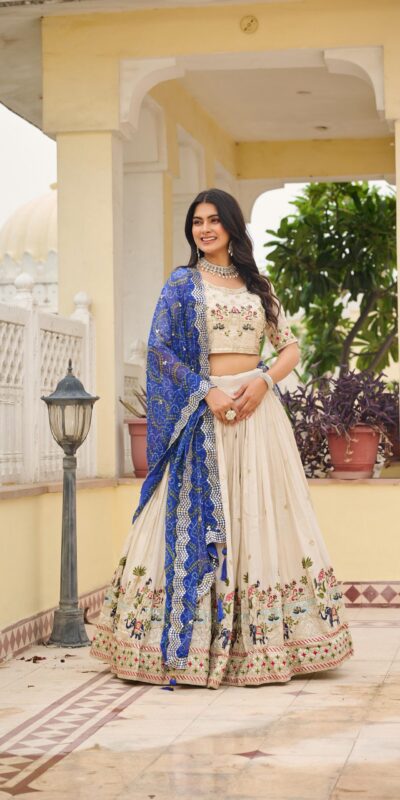 Ram 143 Blue in Color Tissue Silk Embroidery Work Lehenga Choli . Now at just ₹3249. Delivery 4-6 Working Days. Shop now. | Lehenga, Bollywood Lehenga, Creative Lehenga, Designer Lehenga, Embroidered Lehenga, Party Wear Lehenga