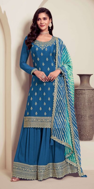 DS V 72961 Blue in Viscose Chinon Zari Work & Embroidery Work Salwar Suit . Special Price ₹2549. Delivery 4-6 Working Days. Shop now. | Jump Suits, Tops & Bottoms, Track Suits, Salwar suit, Casual Suits, Creative suits, Designer Suits, Palazzo Suits, Party Wear Suits, Patiala Suits, Straight Suits, Trendy Wear