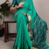 YNF 7408 Sea Green Color Poly Cotton Saree With Zari Work. Wedding, Party, Festive, Events, Affordable Price ₹1399. Delivery 4-6 Working Days. Shop now. | Designer Sarees, Embroidered Sarees, Sarees, Bollywood Sarees, Creative Sarees, Ethnic Saree, Modern Digital sarees, Party Wear Sarees