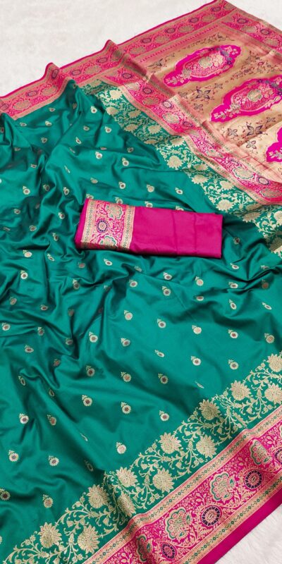 MB 3315 Firozi Color Banarasi Silk Gold Zari Border Saree . Wedding, Party, Festive, Available at ₹2049 only. Delivery 4-6 Working Days. Shop now. | Designer Sarees, Designer Sarees, Embroidered Sarees, Sarees, Bollywood Sarees, Creative Sarees, Designer Sarees, Embroidered Sarees, Ethnic Saree, Modern Digital sarees, Party Wear Sarees