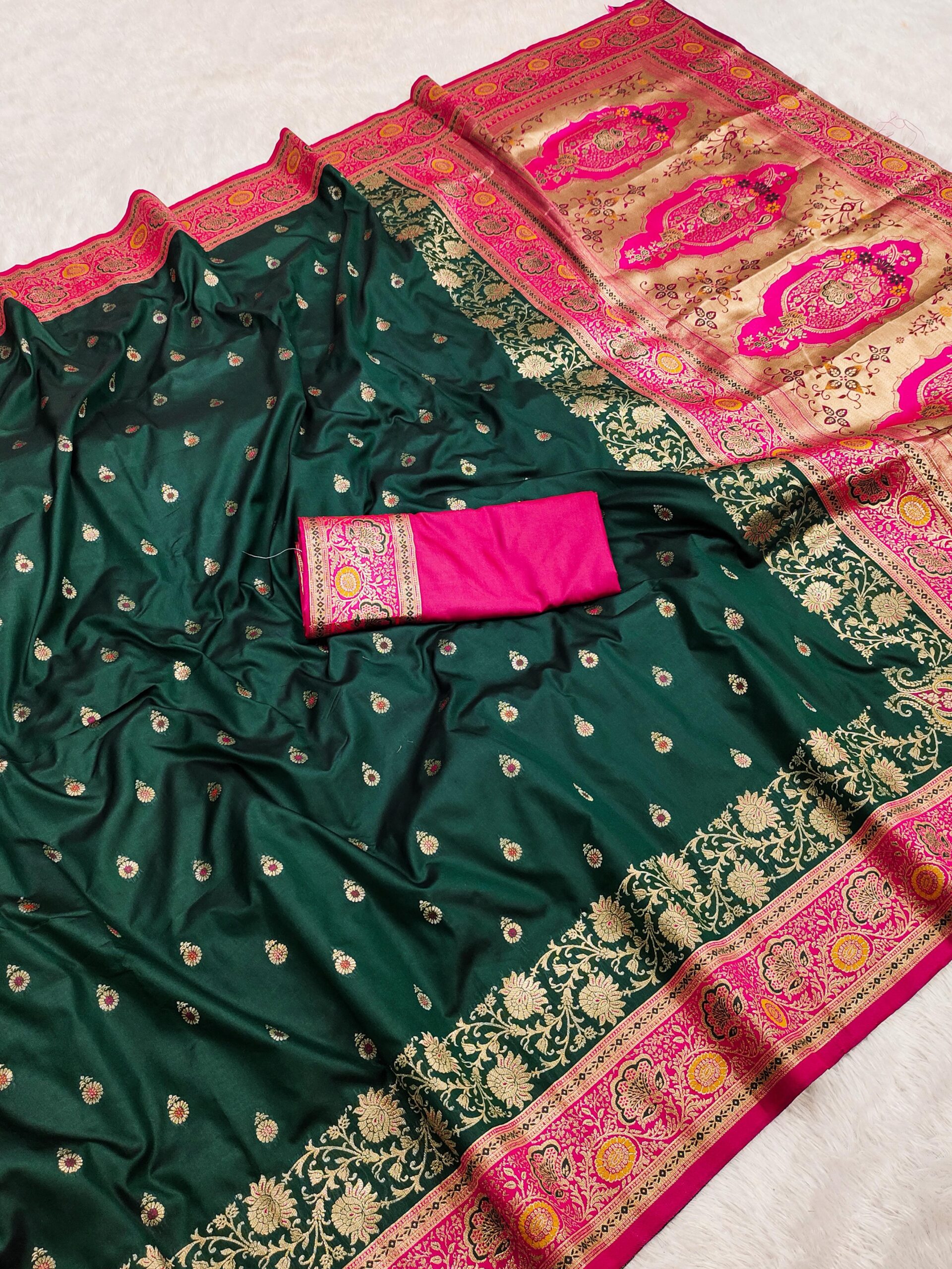 MB 3315 Green Color Banarasi Silk Gold Zari Border Saree . Wedding, Party, Festive, Available at ₹2049 only. Delivery 4-6 Working Days. Shop now. | Designer Sarees, Designer Sarees, Embroidered Sarees, Sarees, Bollywood Sarees, Creative Sarees, Designer Sarees, Embroidered Sarees, Ethnic Saree, Modern Digital sarees, Party Wear Sarees
