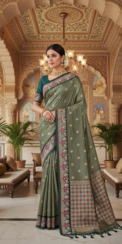 Green Banarasi Silk Zari Weaving Work Saree