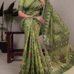 YNF 7414 Mahendi Poly Cotton Saree Thread Weaving Work Designer Work. Get it for ₹1549. Delivery 4-6 Working Days. Shop now. | Designer Sarees, Embroidered Sarees, Sarees, Bollywood Sarees, Creative Sarees, Ethnic Saree, Modern Digital sarees, Party Wear Sarees