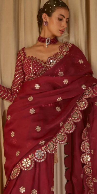 DF 3457 Maroon Color Georgette Sequence Original Mirror Work Saree Casual, Wedding, Festive, Events . Expected Delivery 4-6 Working Days @2099/- only | Designer Sarees, Embroidered Sarees, Sarees, Bollywood Sarees, Creative Sarees, Ethnic Saree, Modern Digital sarees, Party Wear Sarees