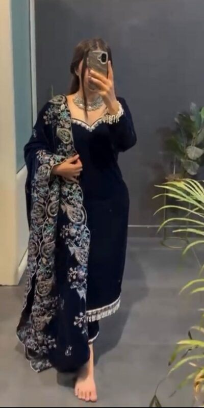 RTC 5935 Navy Blue in Viscose Velvet Lace Work Salwar Suit . Wedding, Party, Festive, Events, Get it for ₹2049. Delivery 4-6 Working Days. Shop now. | Lehenga, Bollywood Lehenga, Creative Lehenga, Designer Lehenga, Embroidered Lehenga, Party Wear Lehenga