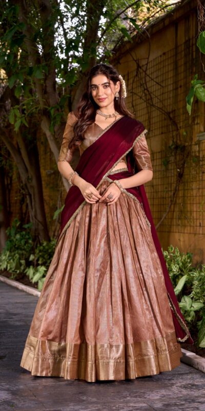 LNB 2026 Peach Color Dupion Silk Lehenga Choli With Zari Work.Wedding, Party, Festive, Events, Special Price ₹1999. Delivery 4-6 Working Days. Shop now. | Lehenga, Bollywood Lehenga, Creative Lehenga, Designer Lehenga, Embroidered Lehenga, Party Wear Lehenga